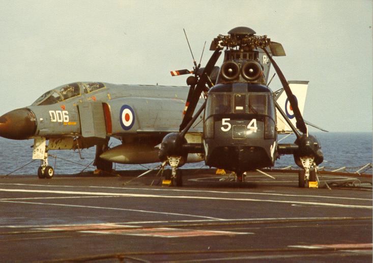 Sea King and F4 deck park Ark Royal